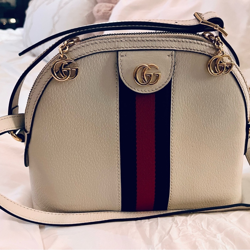 Damaged Gucci Small Ophelia Crossbody Bag, Off White Leather